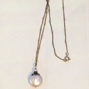 Vintage M.S. & Co. 14K G.F. (gold filled) Genuine Coin Pearl Pendant Necklace